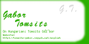 gabor tomsits business card